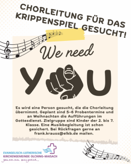 Chorleitung für Krippenspiel