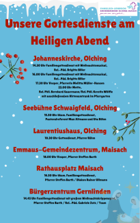 Unsere Gottesdienste am Heiligen Abend