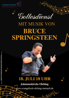 Plakat zur Einladung zum Special-Gottesdienst mit Musik von Bruce Springsteen
